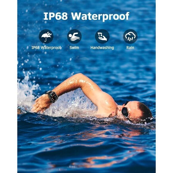 ✨ Laoziniu Smart Watches Men Black Bluetooth Calls Sport Modes Waterproof Watch - Picture 6 of 7